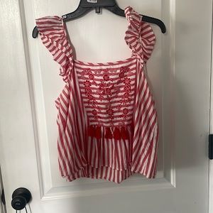 Zara linen striped tank top